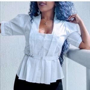 Callie Lives Peplum pleated top.